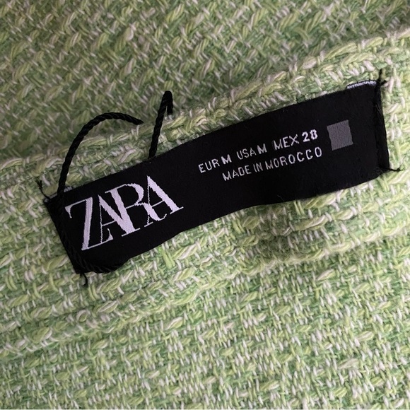 NWT! ZARA Elegant Green Tweed Skirt - Picture 7 of 9